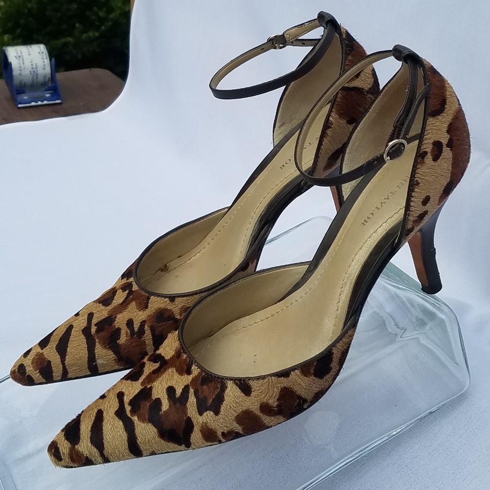 Ann Taylor Leopard Hair-On Heels